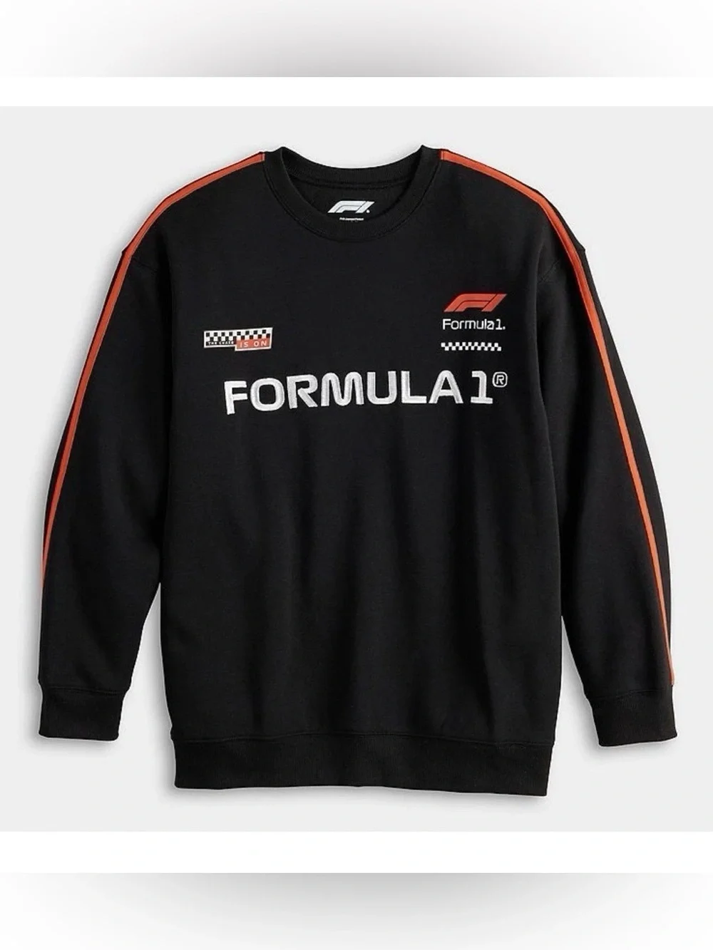 NWT - Juniors Hybrid Apparel Black Sweatshirt with Red Shoulder Stripes - Large